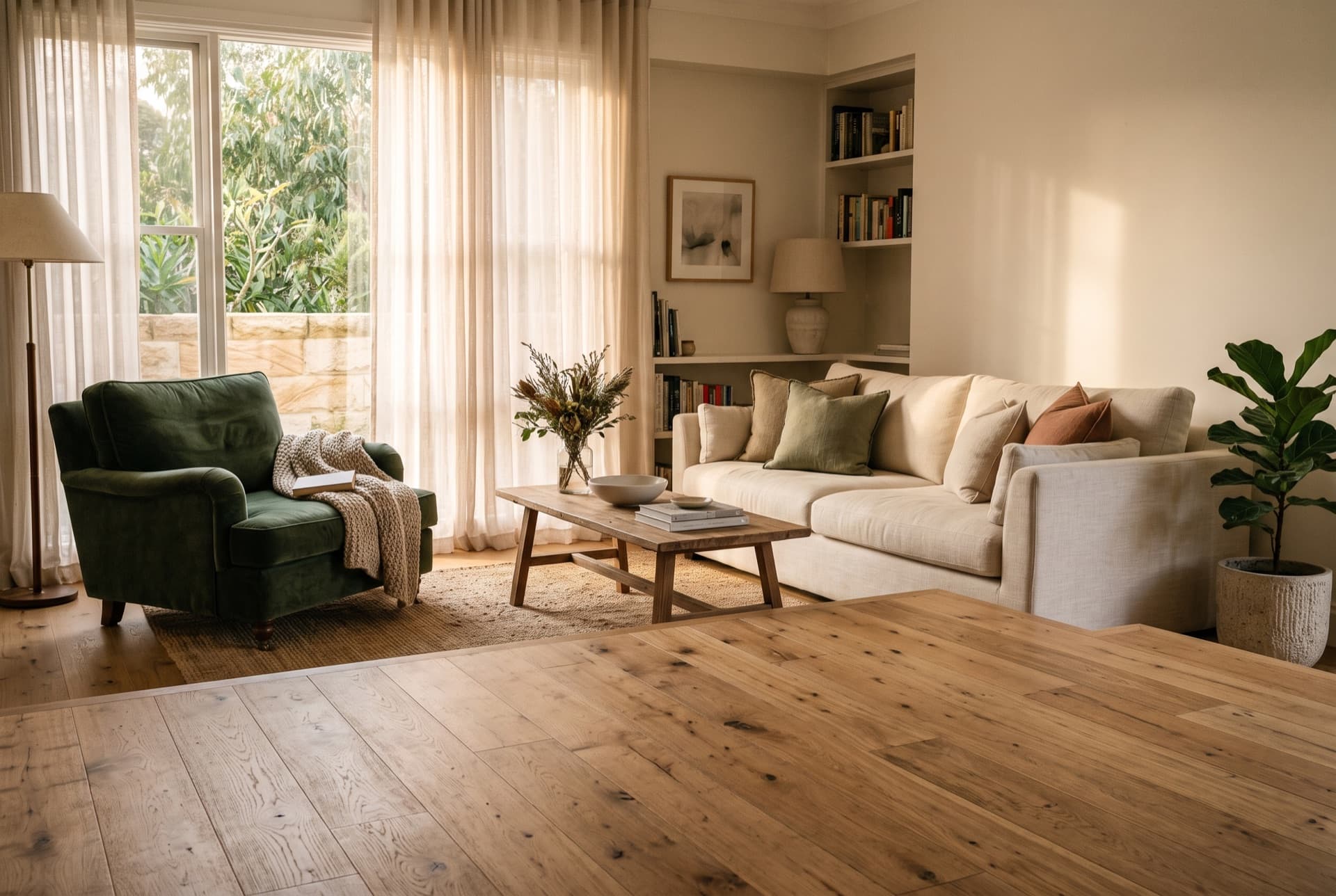 Engineered Timber flooring in a finished room