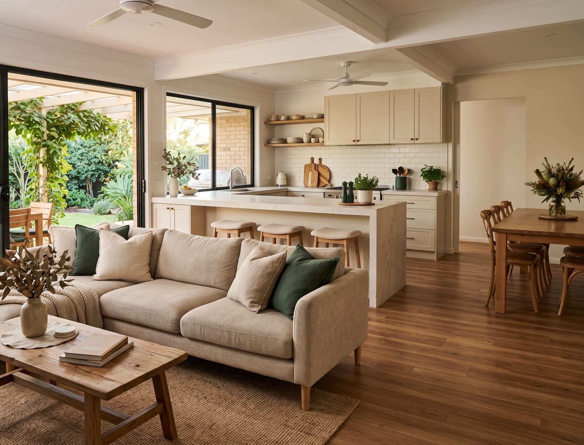 Hybrid flooring in a finished room